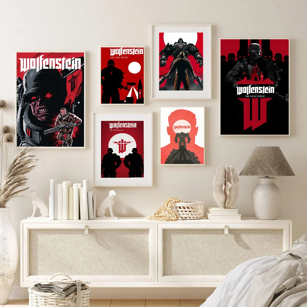 Wolfenstein Аниме Видеоигра DIY Наклейка HD Качество Ретро Ностальгический Современный