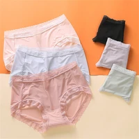summer sexy thin ice silk underwear women seamless mid waist briefs panties breathable pants comfortable intimates underpants