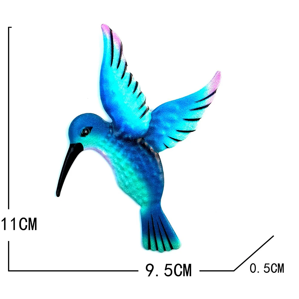 

3D Appearance Iron Hummingbird Decoration Home Decor Metal Bird Metal Wall Art Ornament 11*9.5*0.5cm Decoration