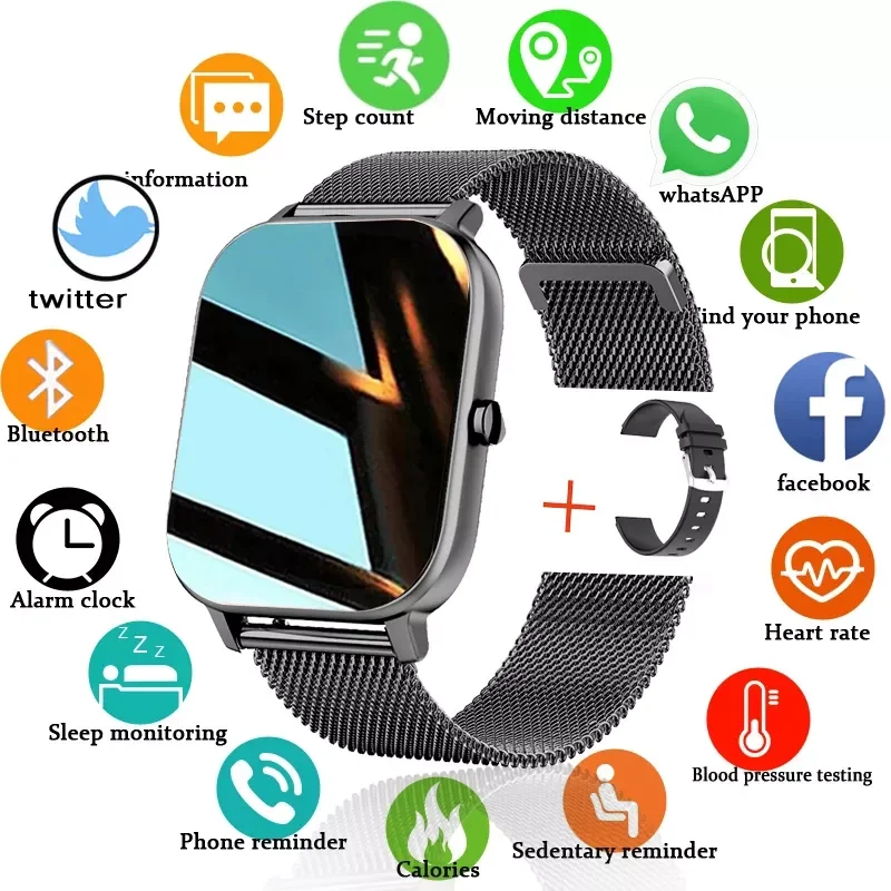 

2021 New P8 Color Screen Smart Watch Women men Full Touch Fitness Tracker Blood Pressure Smart Clock Women Smartwatch for Xiaomi