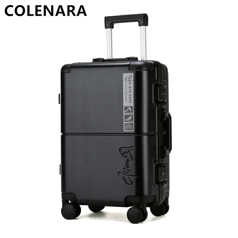 

Высококачественный чемодан COLENARA, алюминиевая рама, троллейка, диаметром 20, 24 дюйма, мужской Универсальный чемодан на колесиках