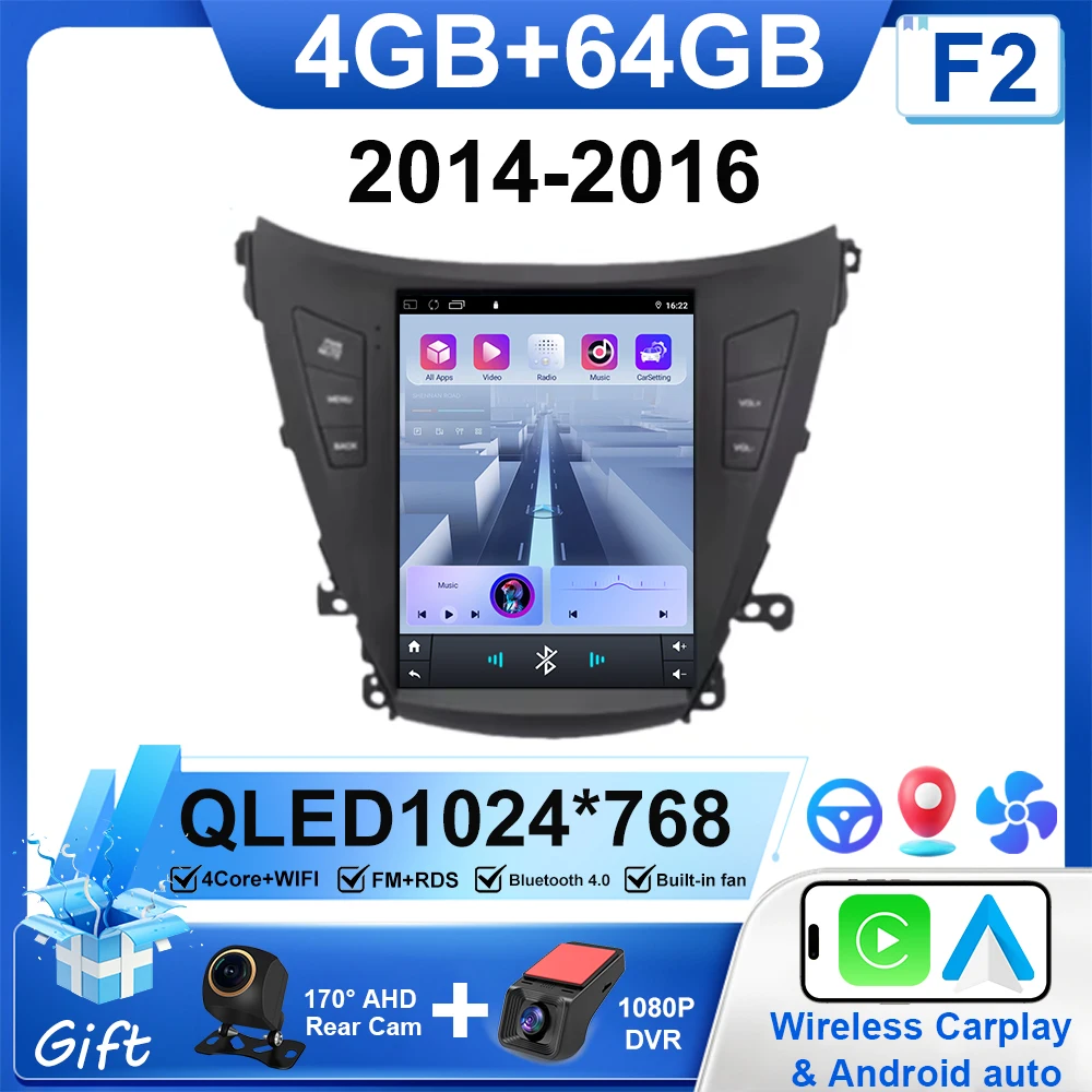 

9,7-дюймовый для Hyundai Elantra 5 JK GD MD UD 2011-2016 Android 15, автомобильный радиоприемник, мультимедийный видеоплеер, навигация, GPS, стерео, DSP, WIFI