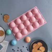 15 holes ball round half sphere silicone molds diy baking pudding mousse chocolate cake ice mold kitchen accessories tools