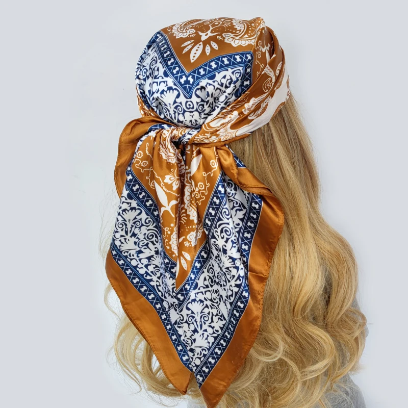 

Silk Hair Scarf Scarftop Women Summer Satin Headscarf Foulard Bandana Cheveux Soft Neckerchief Hijab For Ladies