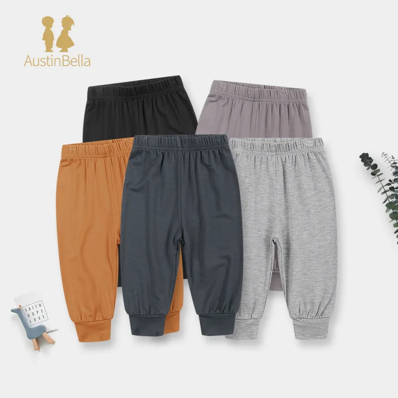 Брюки Из Бамбукового Волокна Austin & Bella Для Малышей Однотонные Свободные Длинные