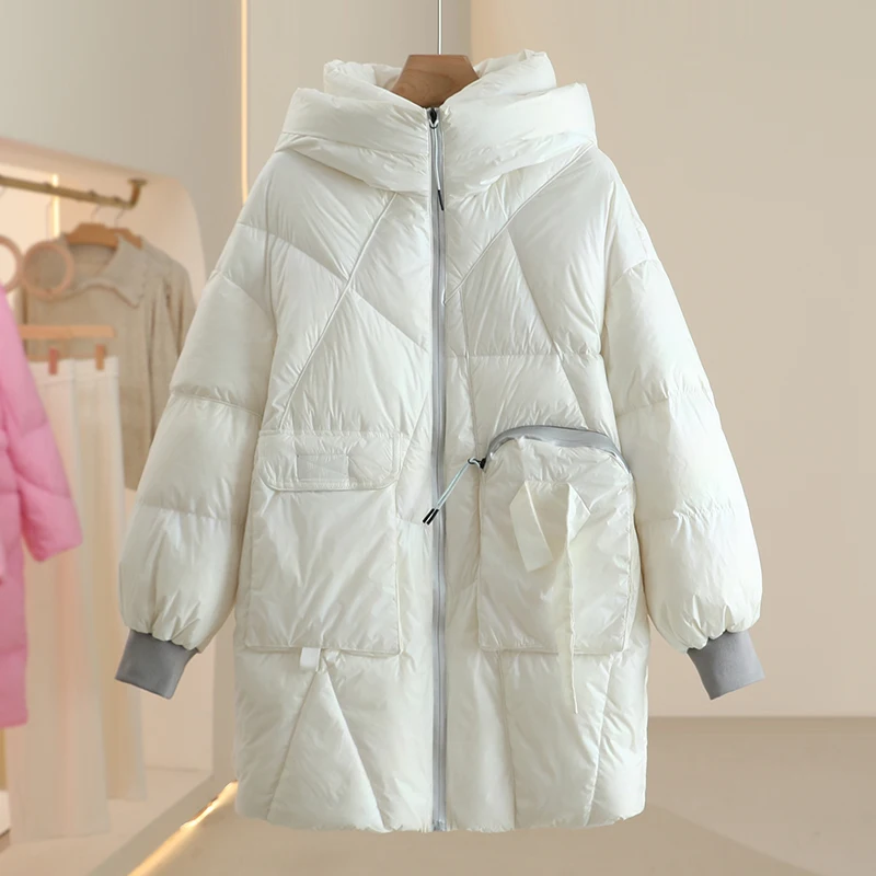 [Для образца] 90 г белый утиный пух теплый и холодный пуховик 2024 зимняя прилавка