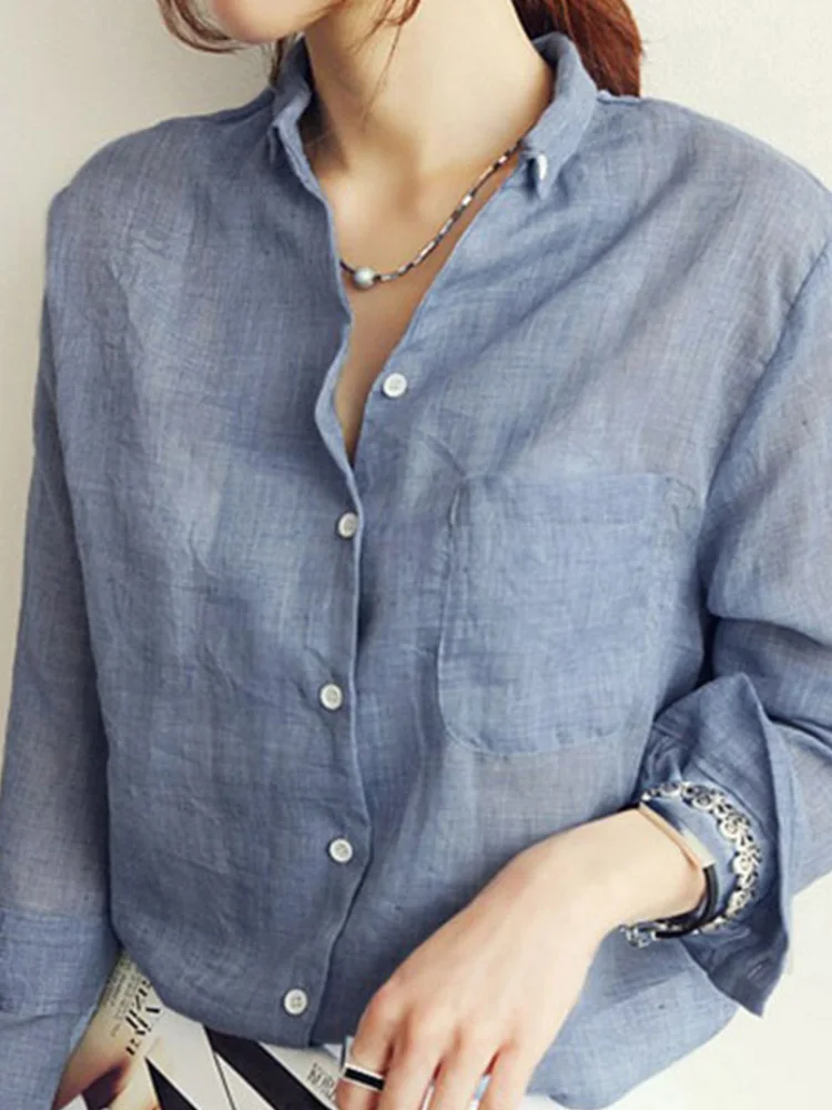 Женские топы Femme модная осенняя льняная белая рубашка 2024 женская блузка с длинным