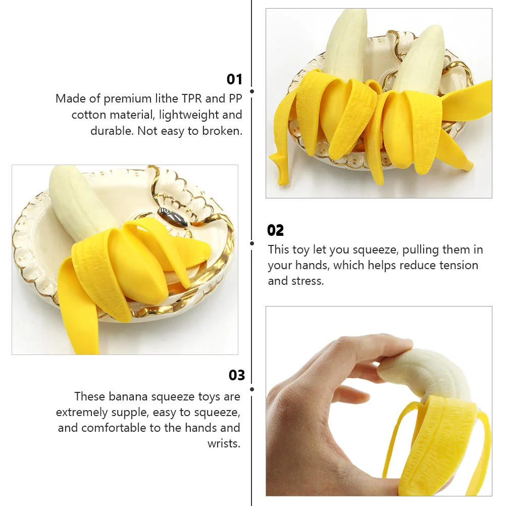 2 шт. игрушка-банан медленная устойчивость игрушка для снятия стресса забавные