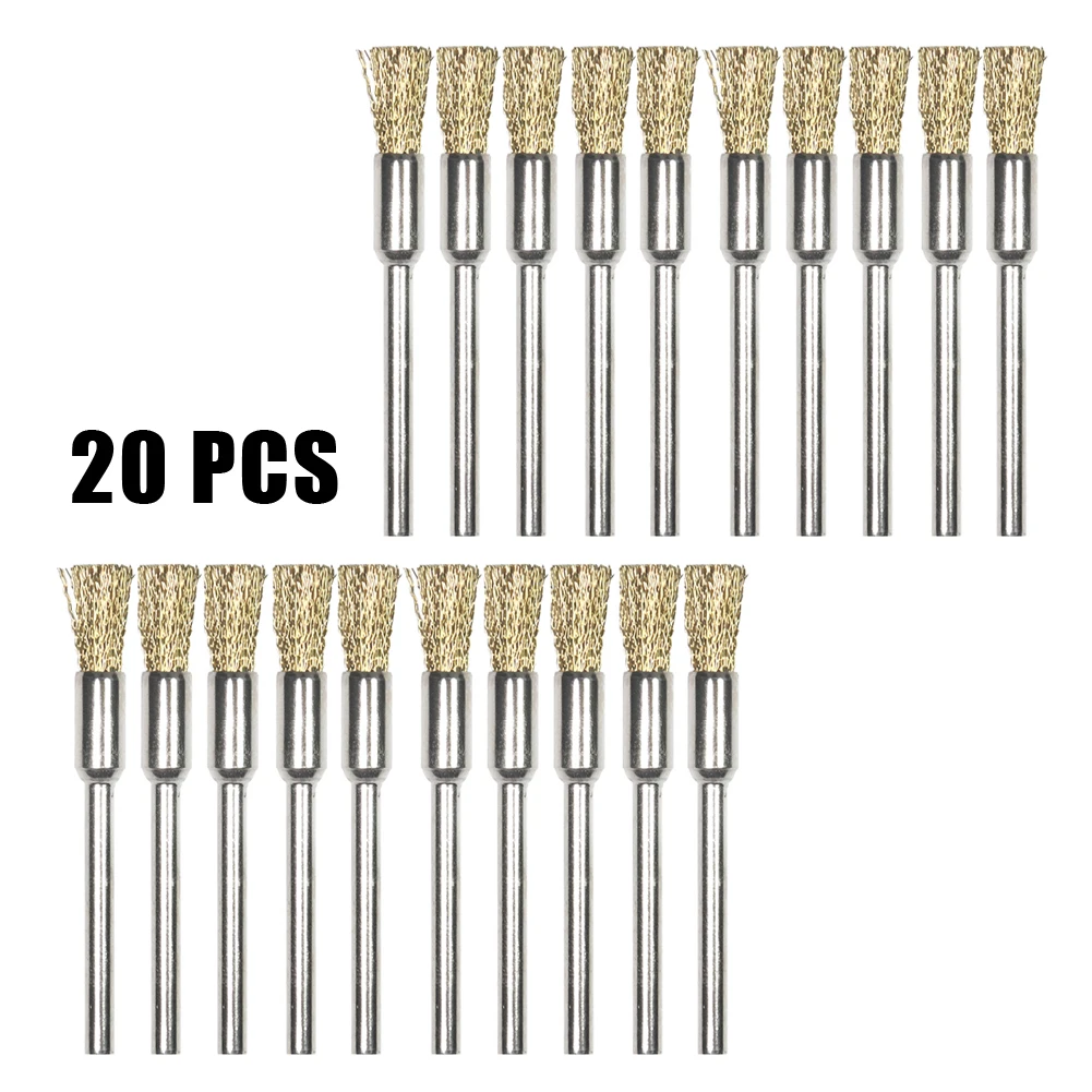 

Perfect Accessory for Professionals and Enthusiasts 20 Brass Rotary Wire Wheel Pencil Brushes for Power Drill Tool