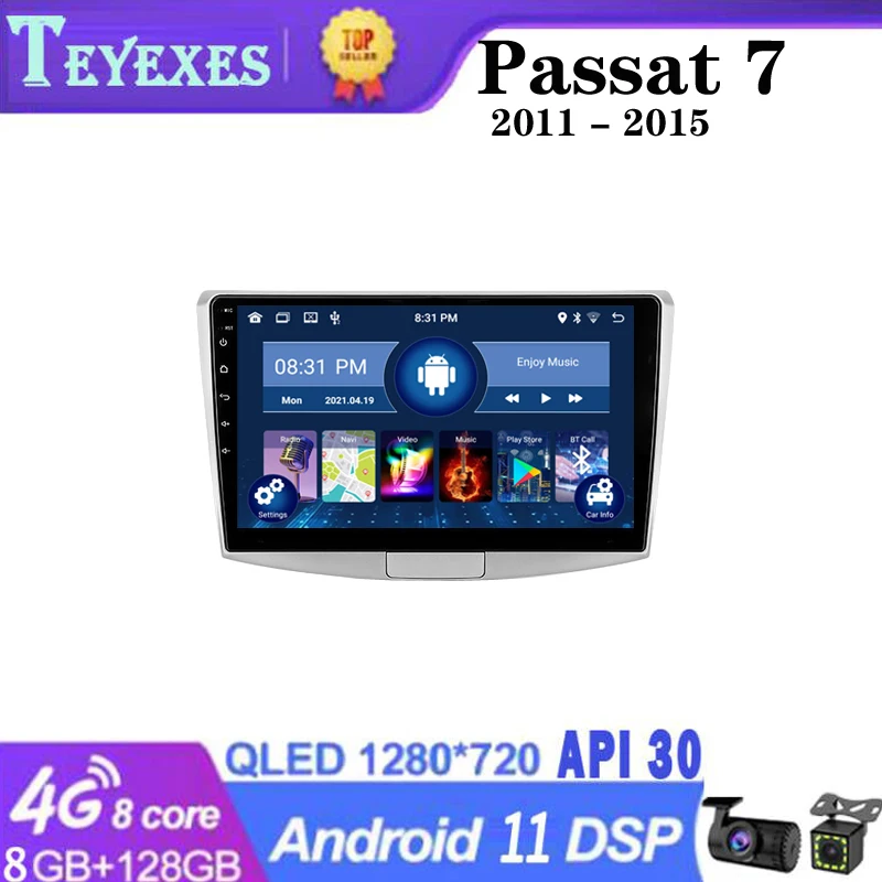 

TEYEXES Carradio For Volkswagen Passat 7 B7 NMS 2011 - 2015 Car Radio Stereo Multimedia Video Player Navigation GPS Android 2din