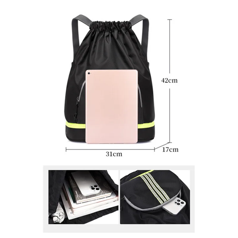 Gym Bag Men's Travel Weekend School Bolsas Fitness Accessories Folding Drawstring Luggage Shoe Pocket Sports Women's Backpack