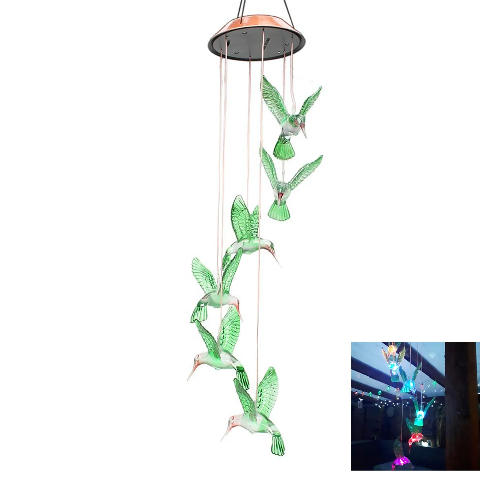 

Solar Wind Chime Solar Powered 6 Changing Color Mobile Hanging Wind Chimes for Outdoor Indoor Party