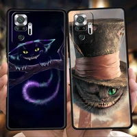 heshire cat phone case cover for redmi k50 note 10 11 11t pro plus 7 8 8t 9s 9 k40 gaming 9a 9c 9t pro plus soft shell funda bag