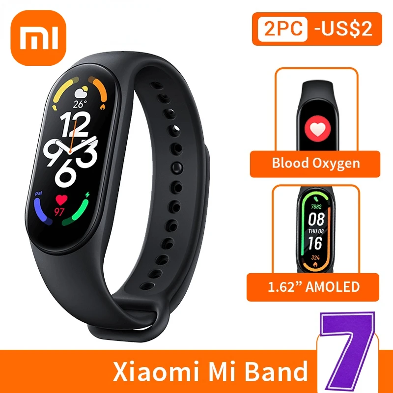 

Xiaomi Official Store Mi Band 7 Smart Bracelet AMOLED Screen Blood Oxygen Fitness Traker Bluetooth Waterproof Smart Band Genuine