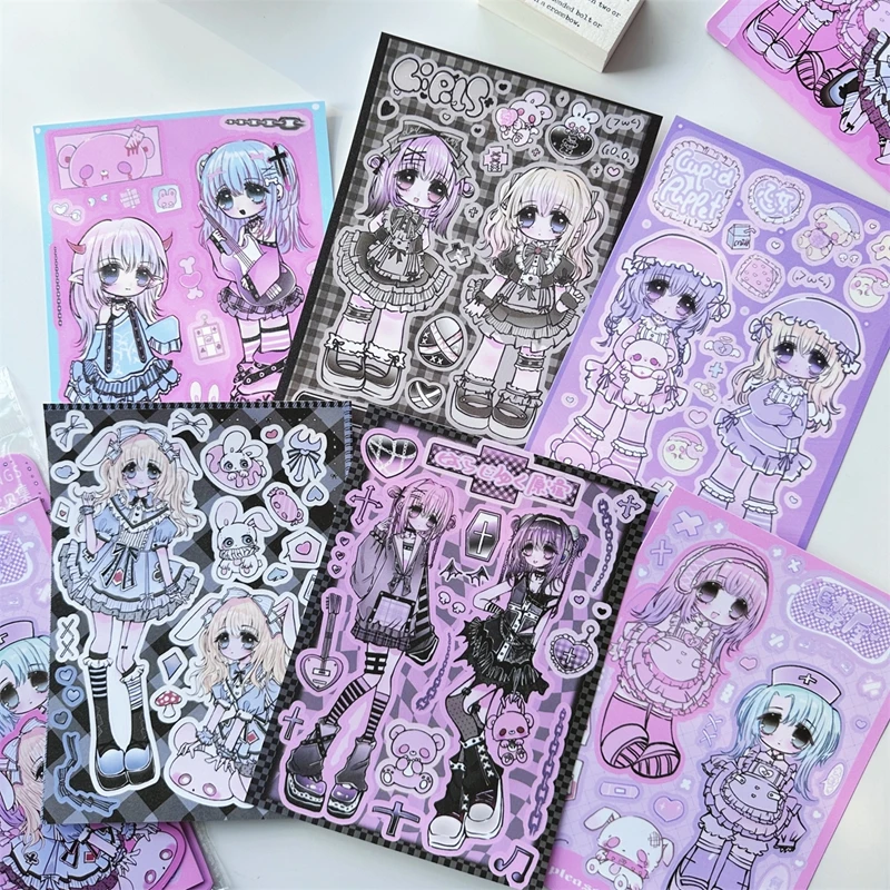 

6pcs/lot Cute Sweet Girl Series Sticker Scrapbooking DIY Album Decoration Sticker Aesthetic Personalized Kawaii Stationery