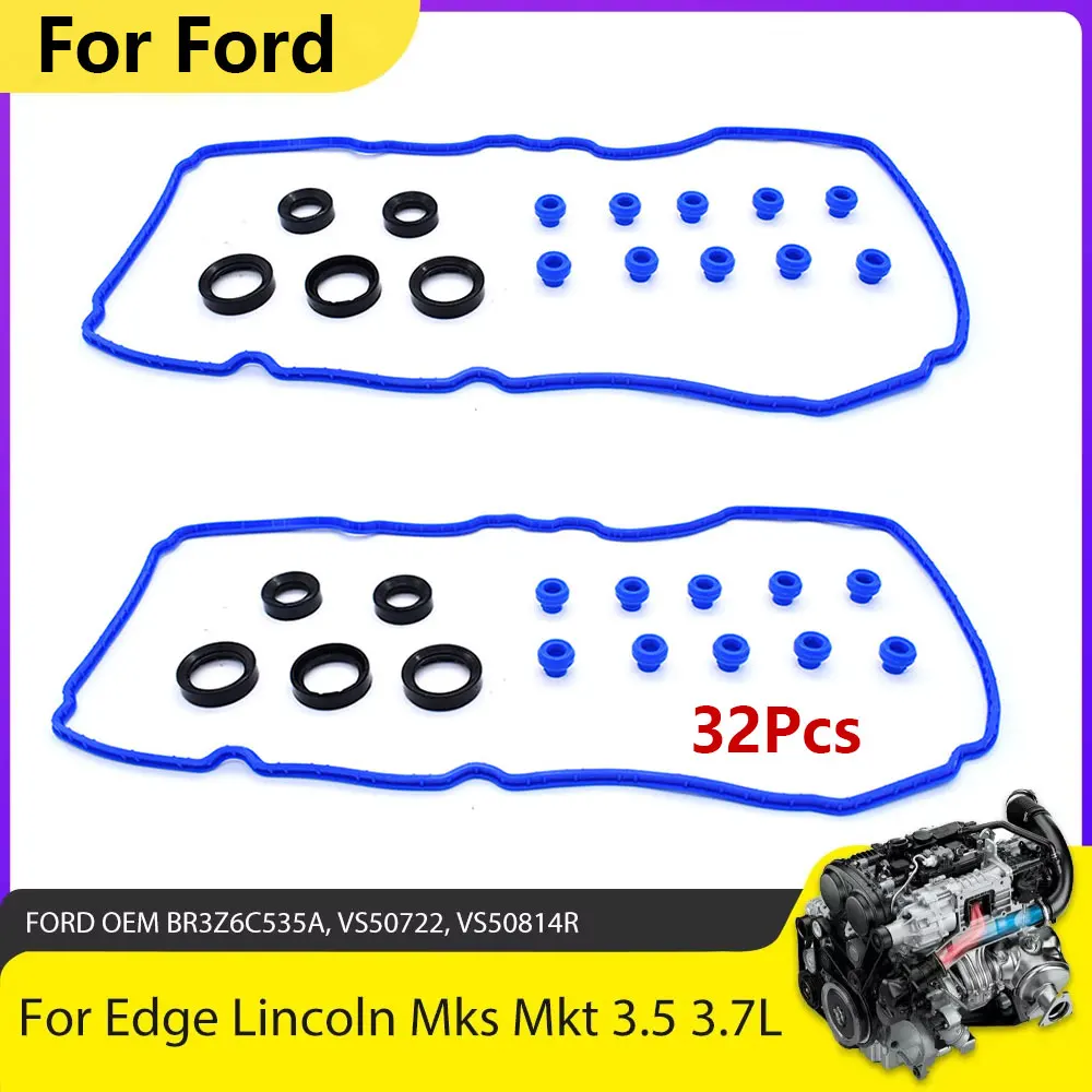 

32 шт. прокладка клапанной крышки для Ford Edge Explorer Lincoln MKS MKT MKZ 3,5 3,7 л 11-15