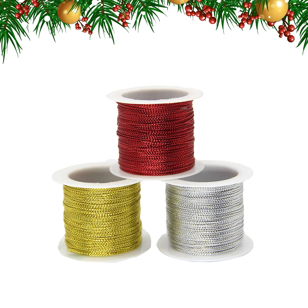 

Metallic Cord String Rope Tinsel Craft Embroidery Thread Ribbon Tag Stretch Beading Cords Elastic Line Wrapping Polyester
