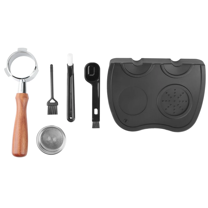 

51Mm Coffee Bottomless Cabinet For De'longhi Espresso Machine EC680/EC685, Baseless Filter Holder, Wooden Coffee Handle