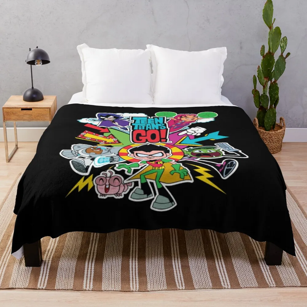 

Fur Blanket Flannel Flannel Faux Fur Blanket Luxury Blanket Teen Titans Go Throw Blankets