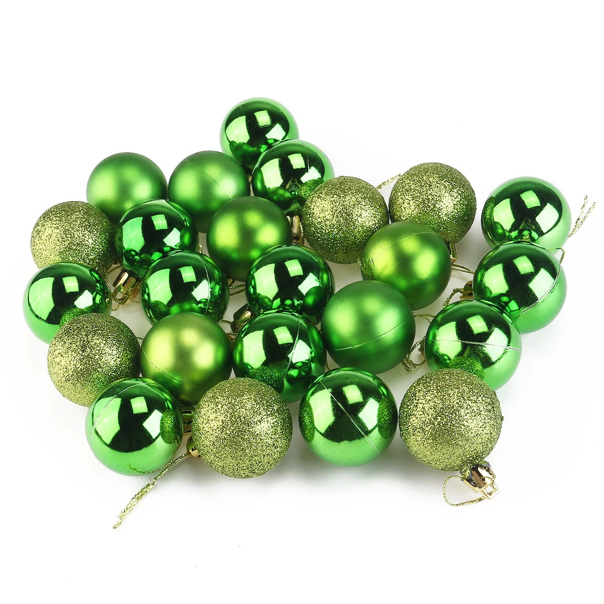

24pcs Christmas Tree Decor Bauble Hanging Xmas Party Ornament Decorations for Home (Green)