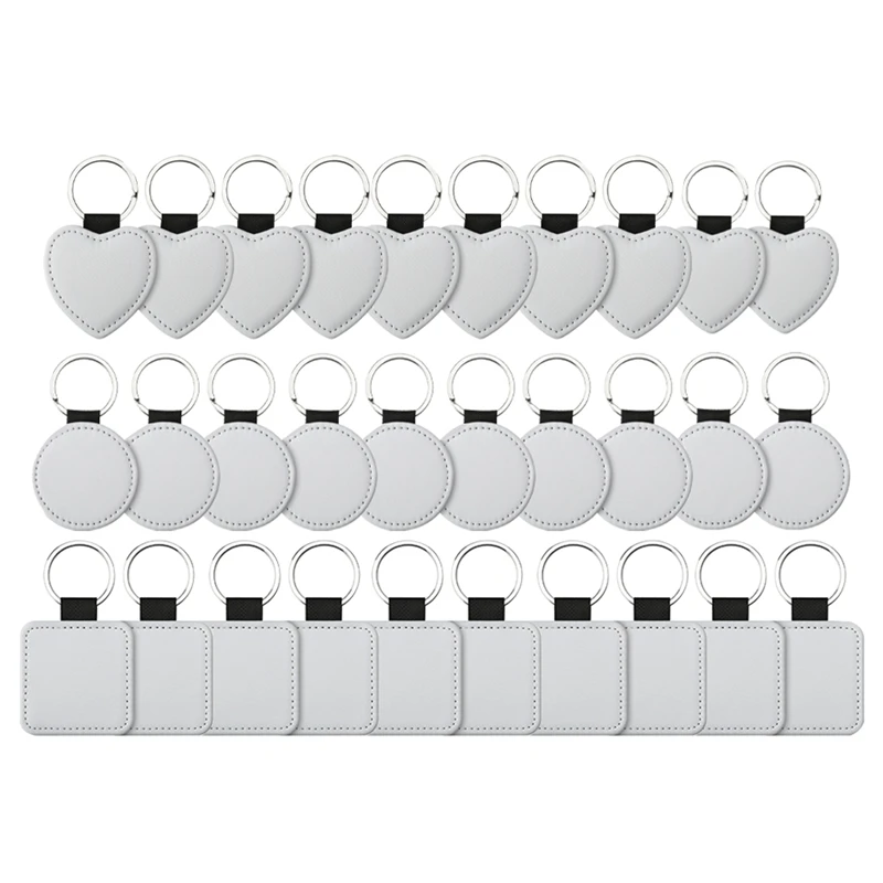 

30Pack Sublimation Blanks Keychain Heat Transfer Keyring Various Kinds Sublimation Blank