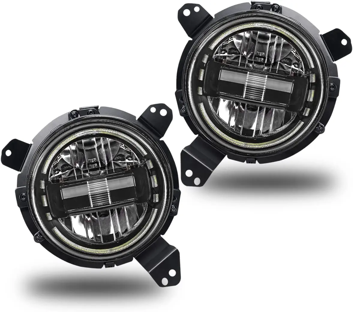 

7 Inch Headlights with JL Headlight Mounting Bracket Adapters For Jeep Wrangler JL JLU Sahara Rubicon Sport 2018-2021,2pcs Black