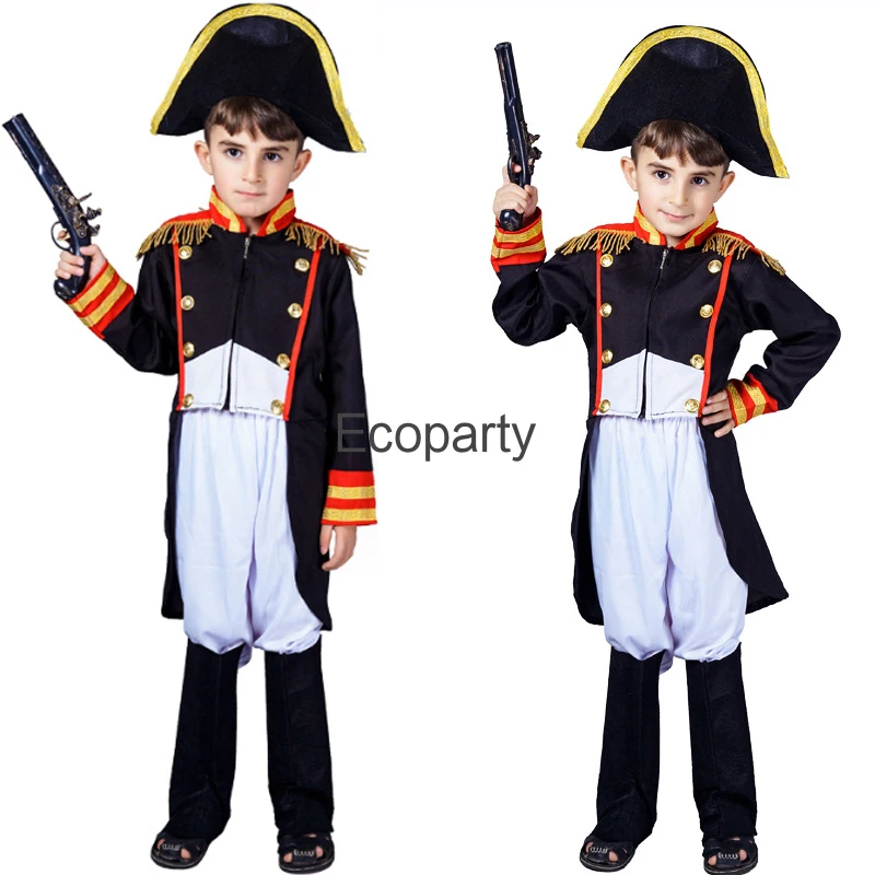 

New Children Medieval Napoleon Costume Halloween Boys Fancy General Prince Cosplay Outfits Kids Purim Carnival Party Costumes