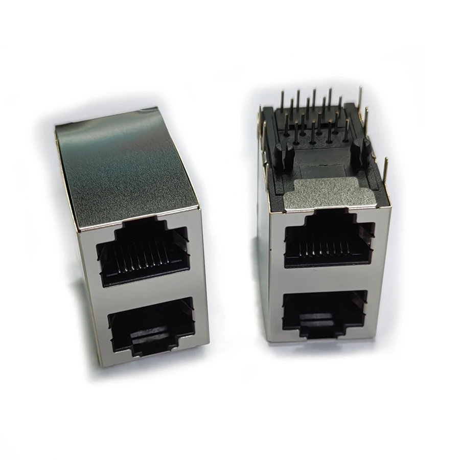 

10 шт./лот Двухпортовый разъем RJ45 8P8C с гнездовым разъемом/розеткой, Сетевой модульный стальной экран