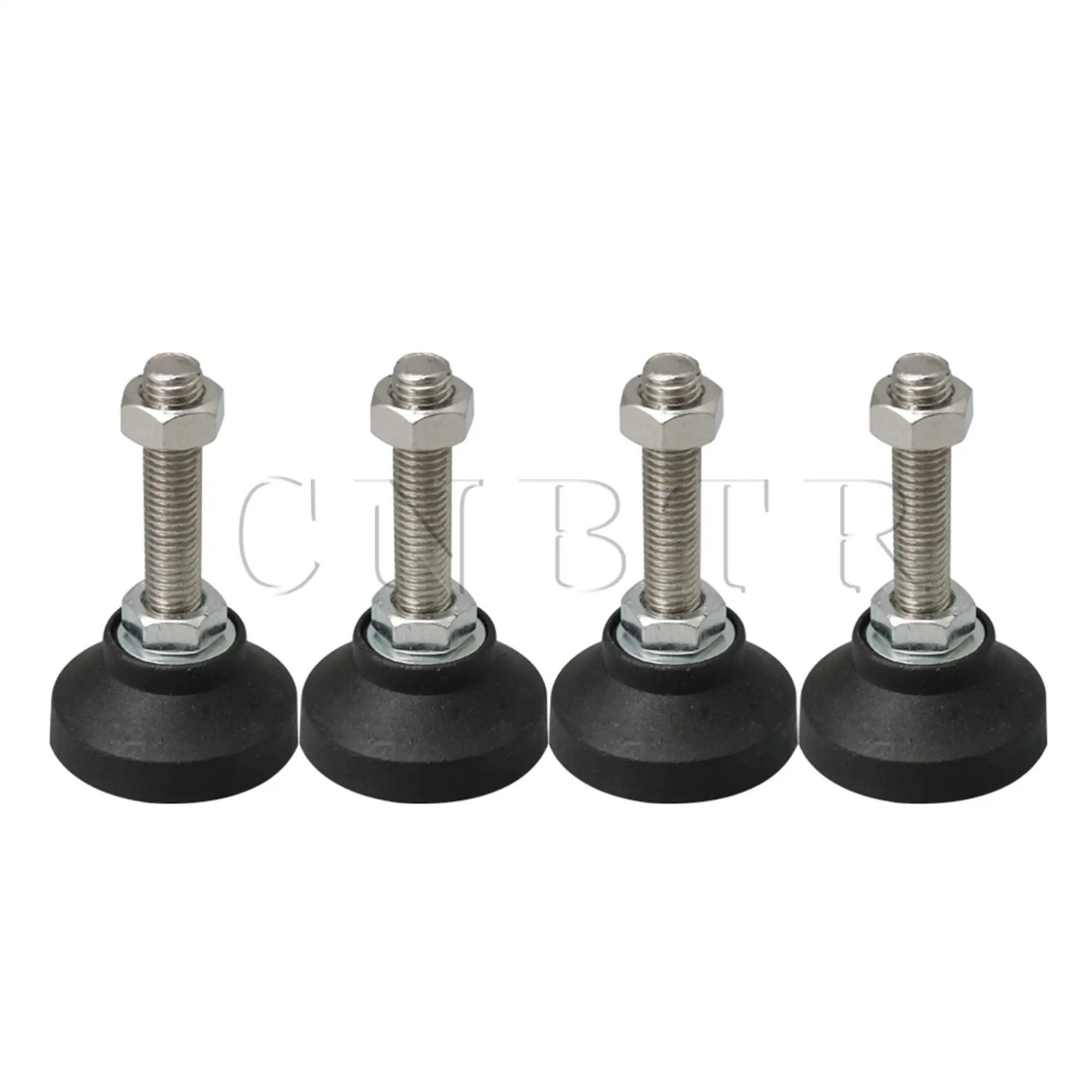 

CNBTR 4 x Black Screw On Type Adjustable Thread M12x50mm Mount Leveling Foot Pad 50mm