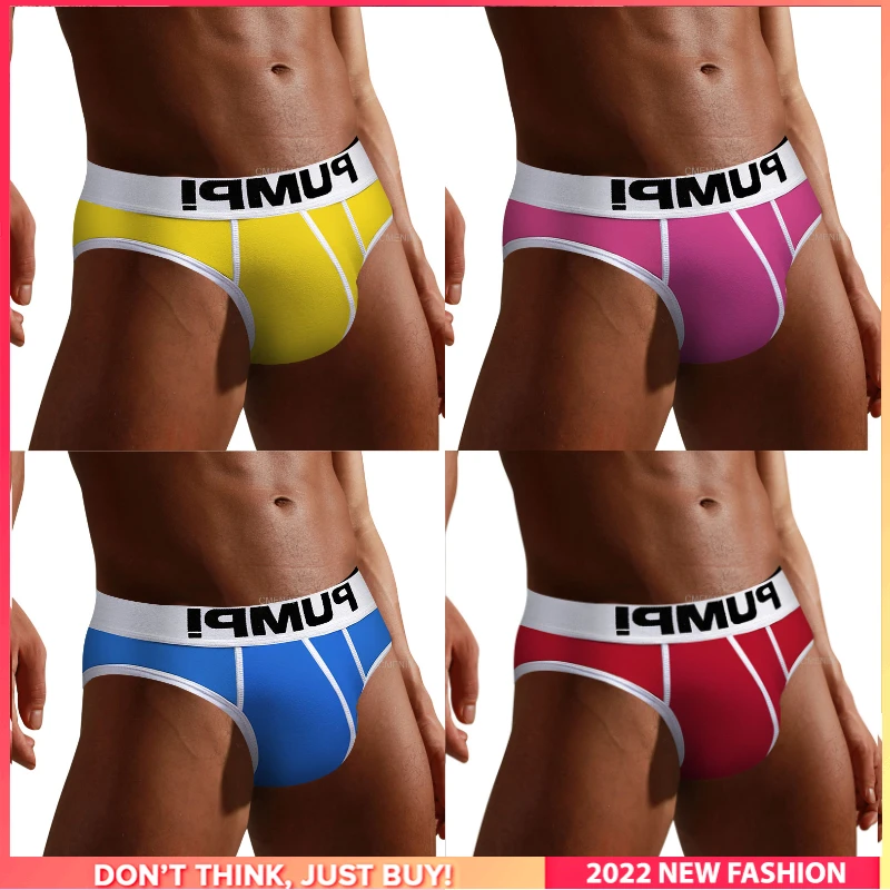 4Pcs/Lot Ins Style Cotton Jockstrap Underwear Man Brief Breathable Innerwear Gay Sexy Men's Panties Briefs Underpants Lingerie