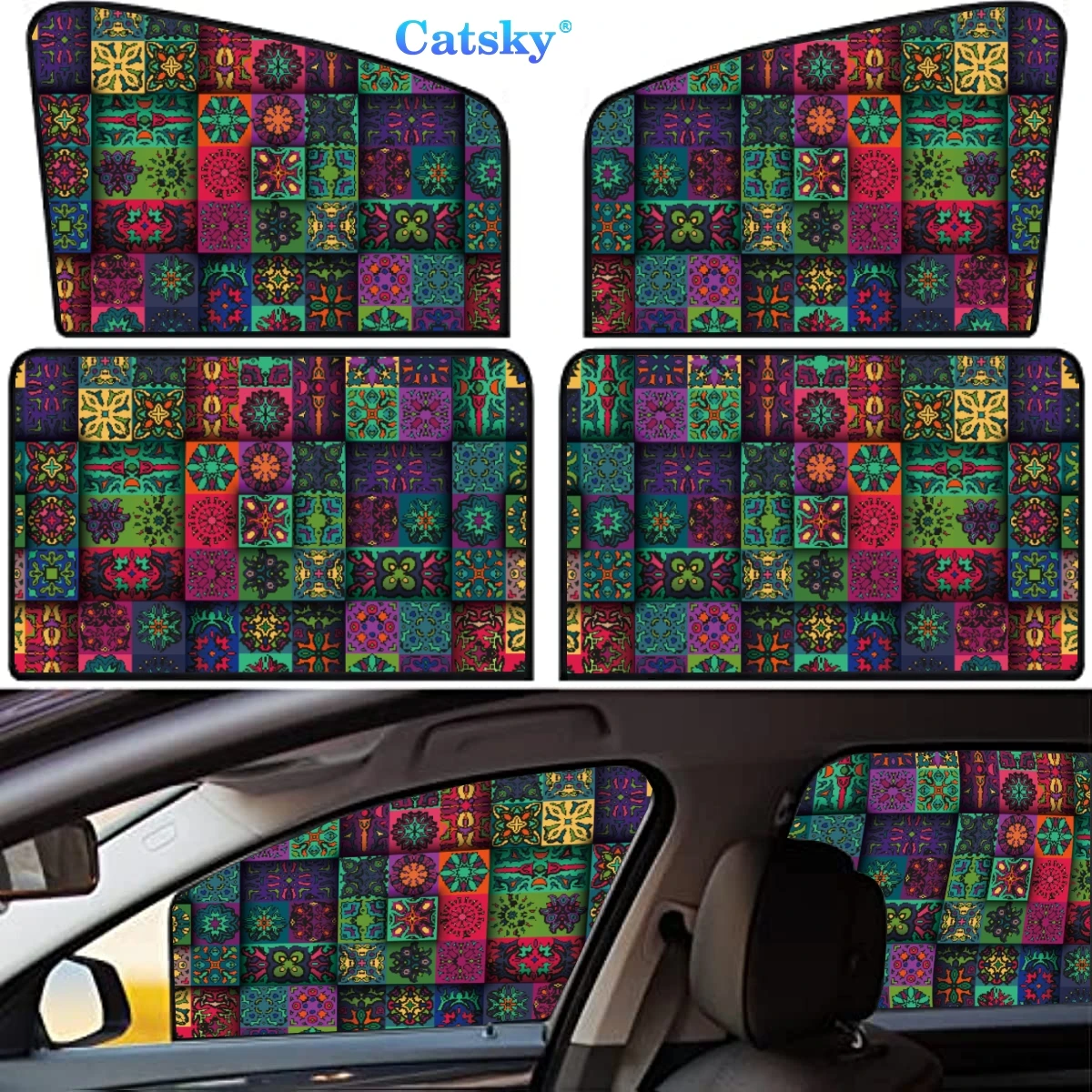 

4 Pieces Privacy Car Window Sun Shades Magnetic Blackout Car Window Covers Car Curtains Car Window Sun Shades Covers Auto