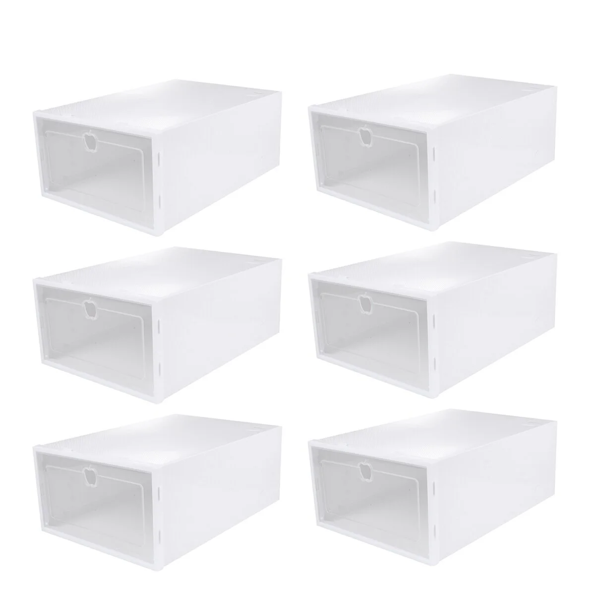 

6pcs Shoe Storage Box Stackable Foldable Shoe Box Shoe Organizer Bin Shoe Holder Container Sneaker Storage with Clear Drop