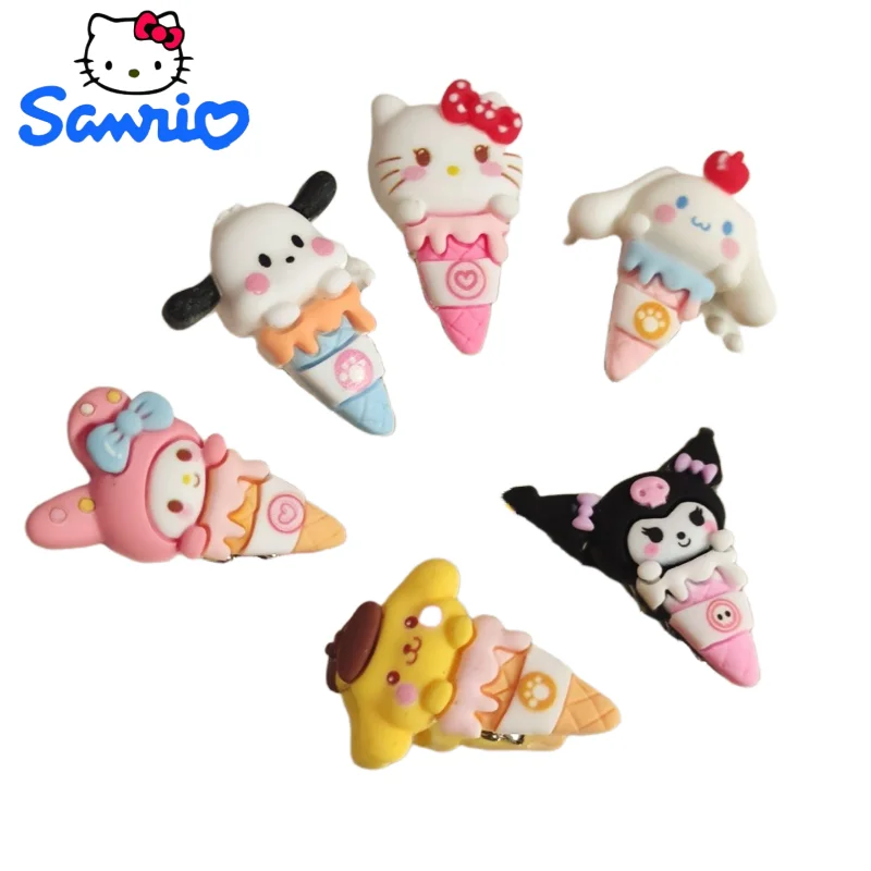 

Sanrio ice cream hairpin ins cute and simple Kawaii My melody Hello Kitty Kuromi Cinnamoroll hairpin personality creative female