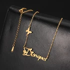 Sipuris Индивидуальные Имя ожерелье, нержавеющая сталь, Бабочка, личность из нержавеющей стали, ожерелье для женщин, модное ювелирное изделие, подарок девушке