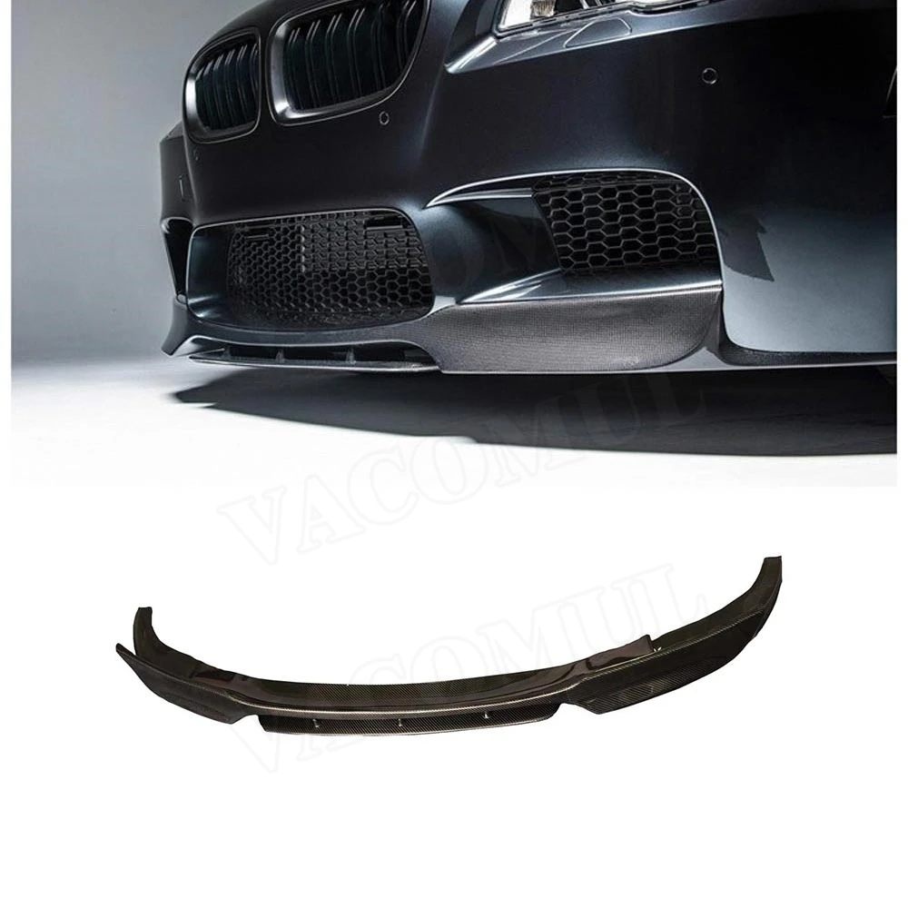 VACOMUL Carbon Fiber Front Lip Spoiler Bumper Chin Shovel For BMW 5 Series F10 M5 2012-2016 Double V Style