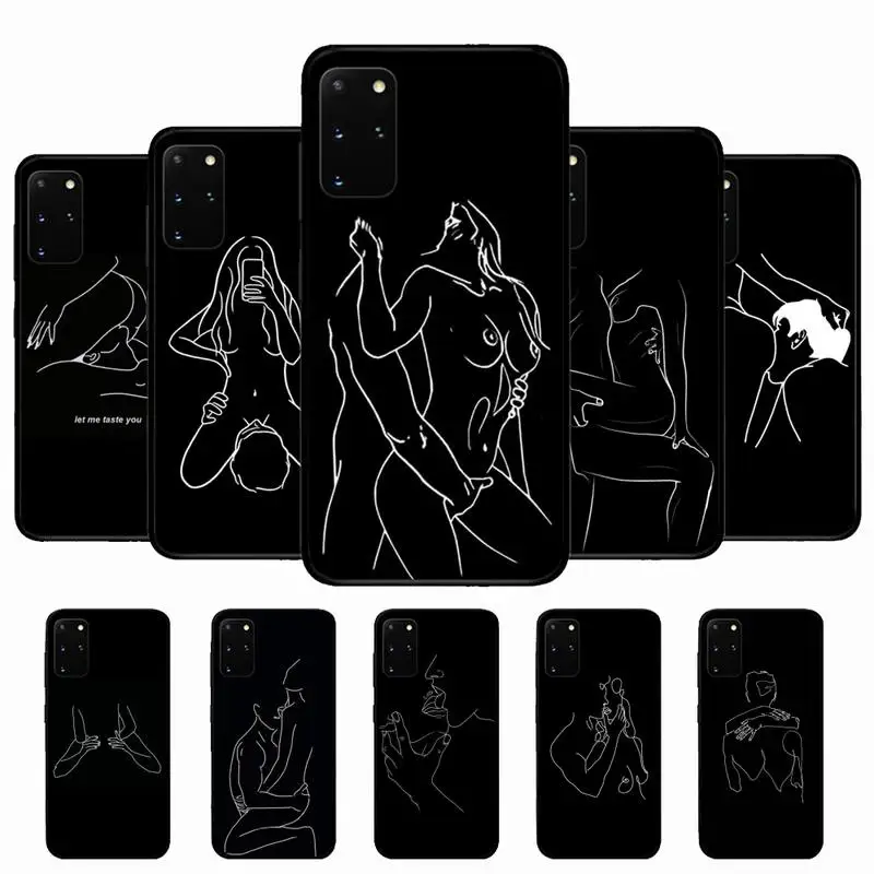 

Art Simple Kiss Rose Sex Girl Body Phone Case For Samsung S 9 10 20 21 22 23 30 23plus lite Ultra FE S10lite Fundas