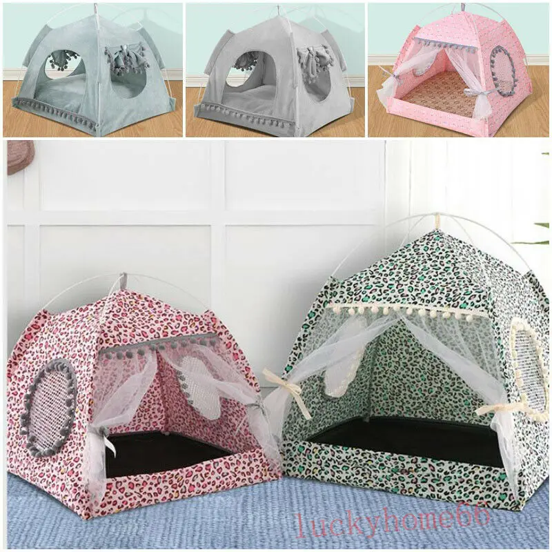 

Pet Dog Cat Nest Tent House Puppy Cushion Warm Soft Sleeping Winter Fluffy Beds