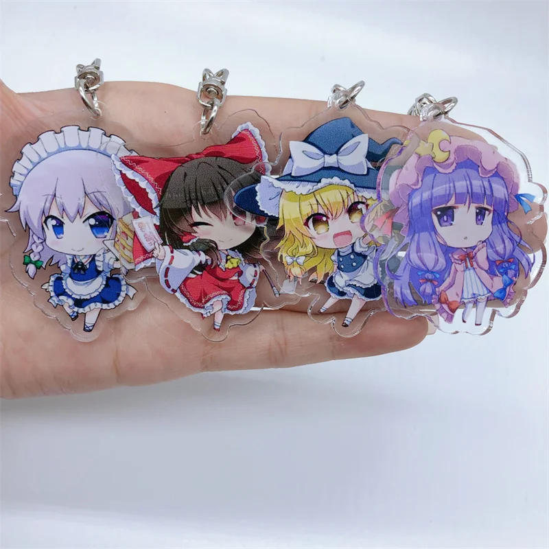 

Touhou Project Keychain Hakurei Reimu Elis Game Anime Cosplay Accessories Pendant Cartoon Badge Gift