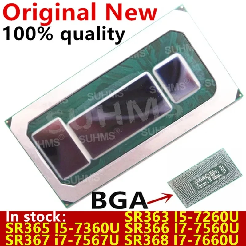 100% новый тест SR363 I5-7260U SR365 I5-7360U SR366 I7-7560U SR368 I7-7660U BGA