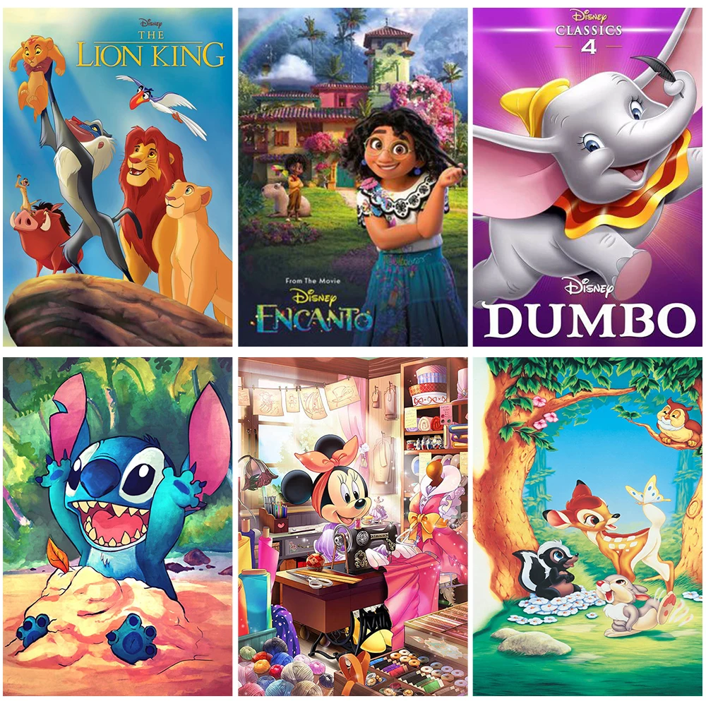 

Алмазная 5D картина «сделай сам» Disney, мультяшный Лев, король, Бэмби, полная круглая вышивка, мозаика с животными, ручная работа, подарок, украшение для дома