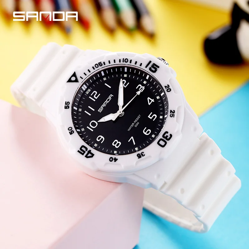 

SANDA Top Brand Fashion Watch Men Casual Silicone Waterproof Quartz Watches Luxury Watches For Men Clock Relogio Feminino 6019