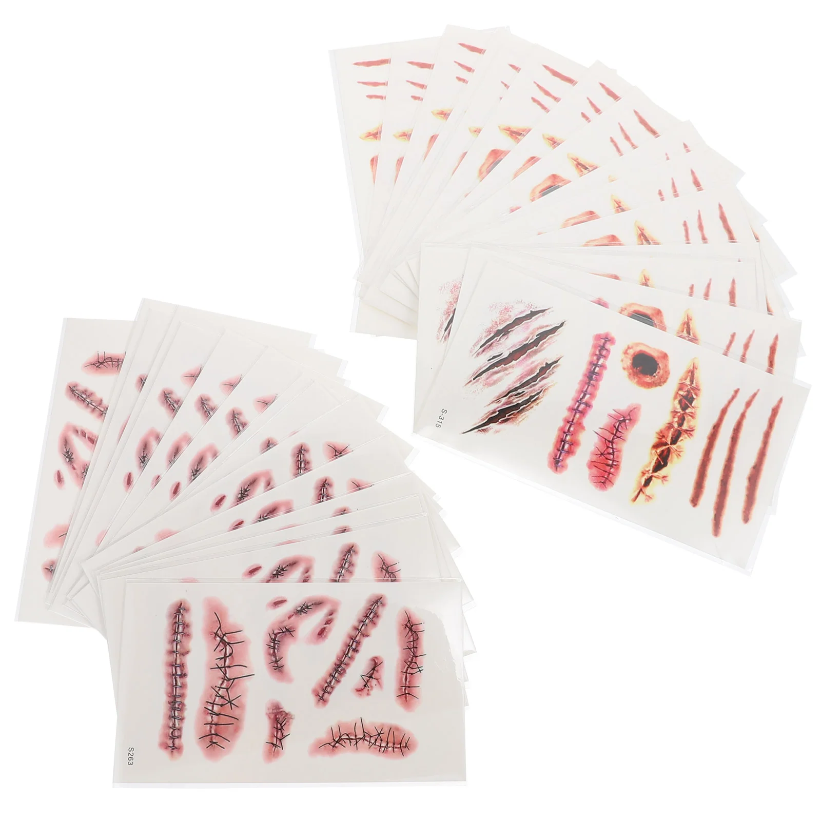 

30 Sheets Horror Scar Sticker Decor Temporary Scar Decal for Bar