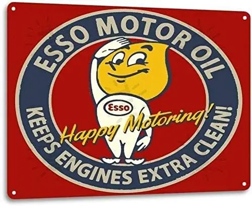 Esso Motor Oil Гаражный мотор АЗС Авто Ретро Настенный декор SRongmao Металлическая