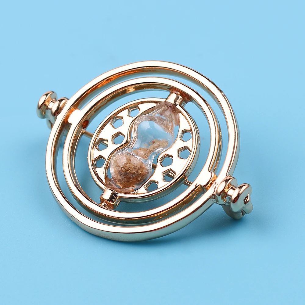 

Harri Potter Hermione Granger Time Turner Hourglass Brooches Lapel Badges Jewelry Gifts for Fans Collection