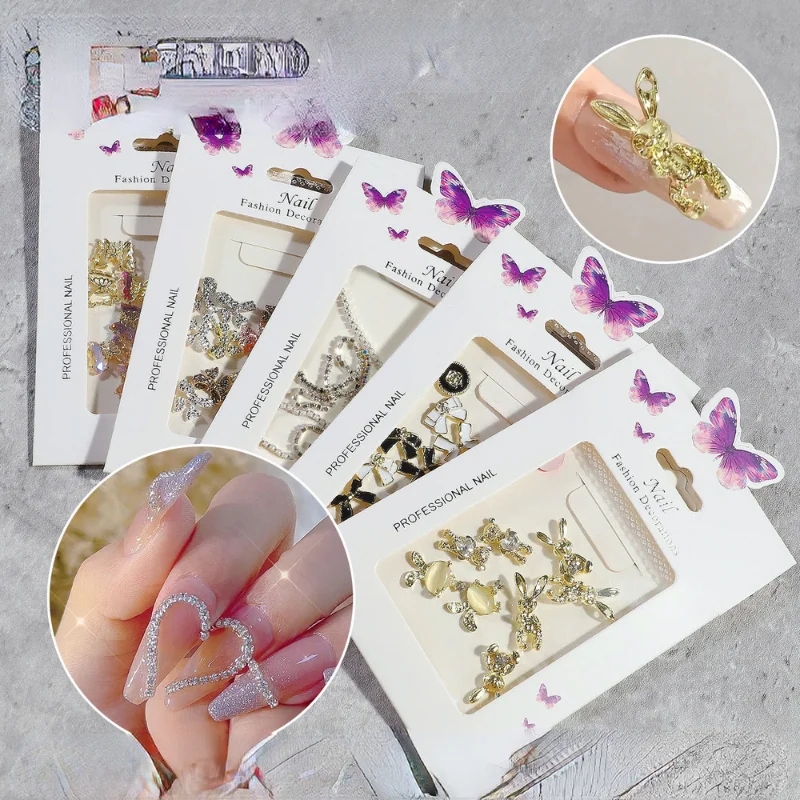 

Nail Art Japanese New Style Manicure Aurora Butterfly Love Bear Bow Chain Alloy Decorations