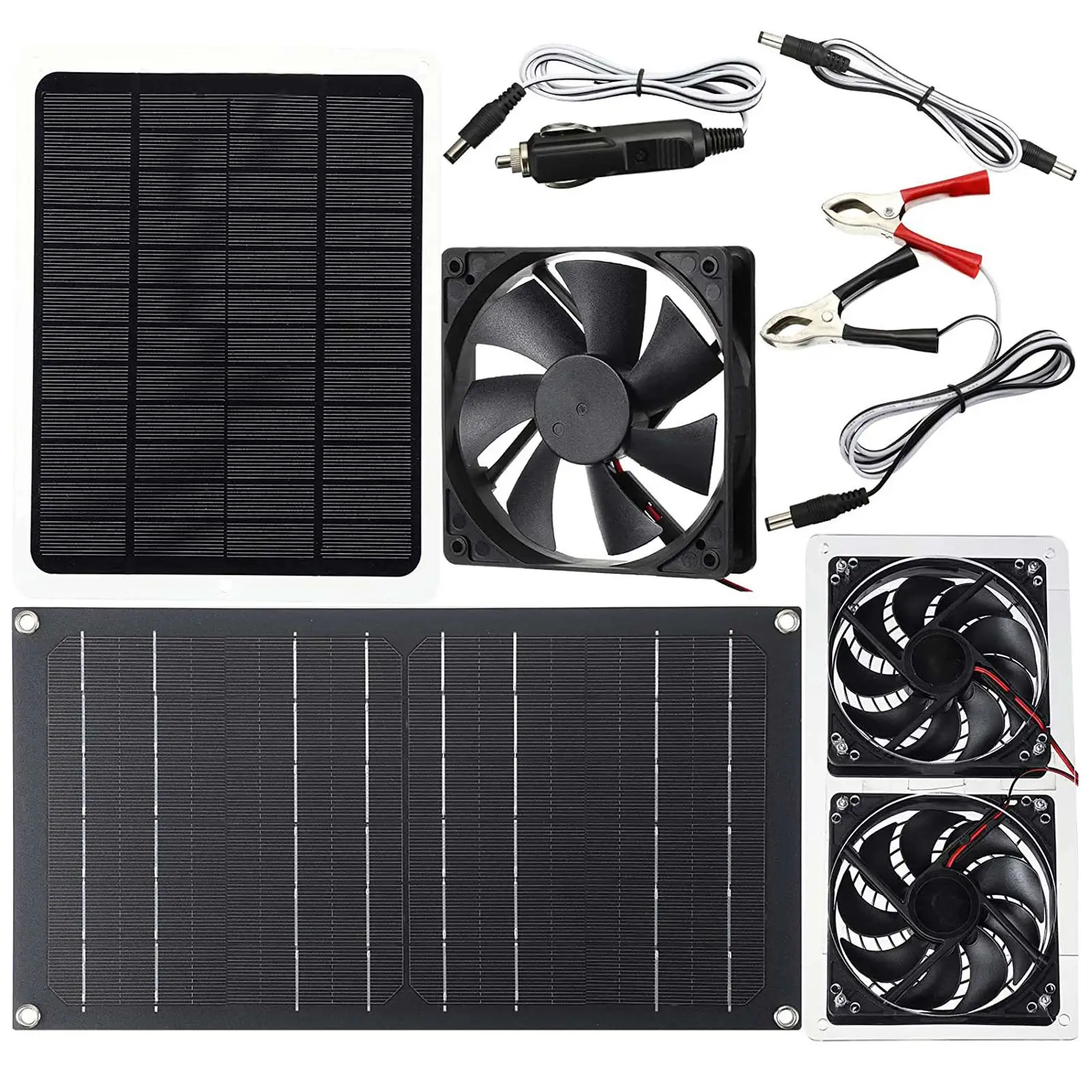 

Solar Panel Fan Kit Weatherproof Solar Fans Solar Exhaust Fan With DC Or USB Output For Home Attic RV Outdoor