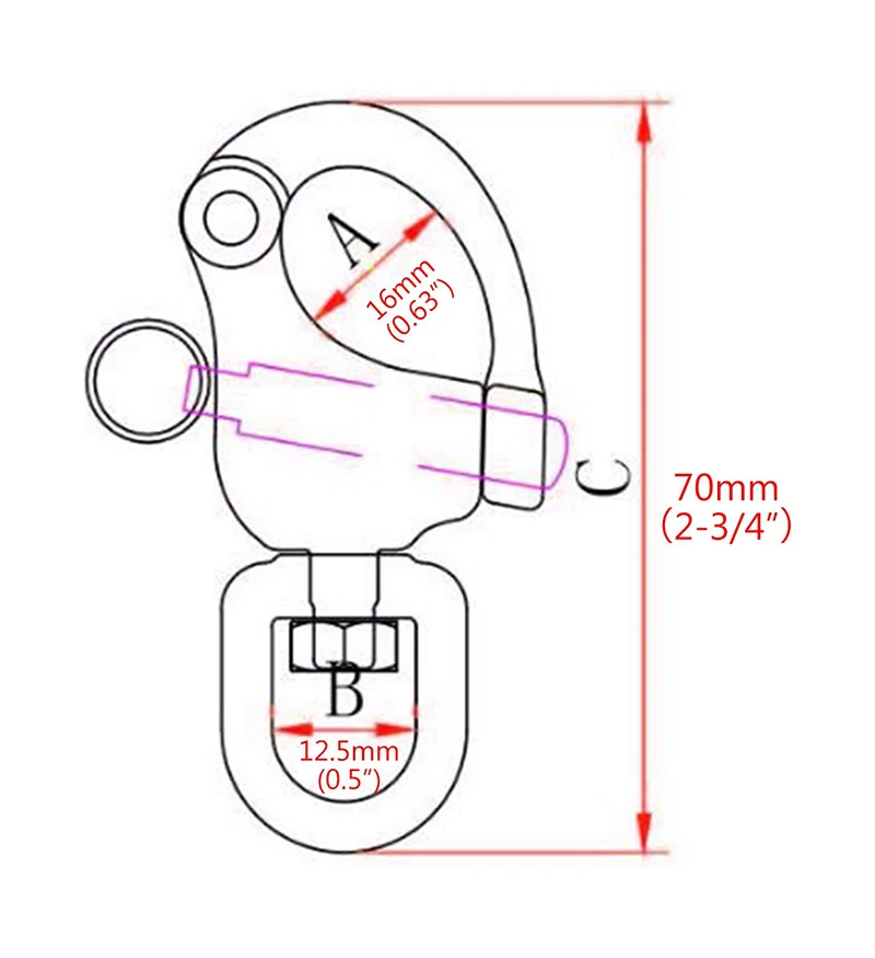 

Поворотная скоба NERISXB из нержавеющей стали 316