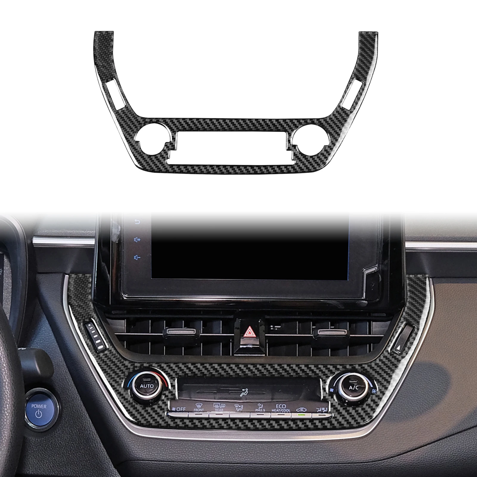 Автомобильные аксессуары из углеродного волокна, центральная консоль, ручка климата, внутренняя крышка, модифицированная наклейка для Toyota Corolla E210 2019-2024