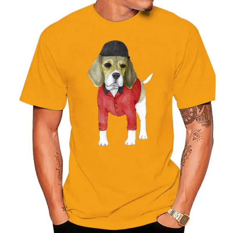 

2022 Fitness Mens Tshirt Beagle Dog Print Men's Black T Shirt Pet Lover's Custom Cartoon T-shirt No Fade High Quality