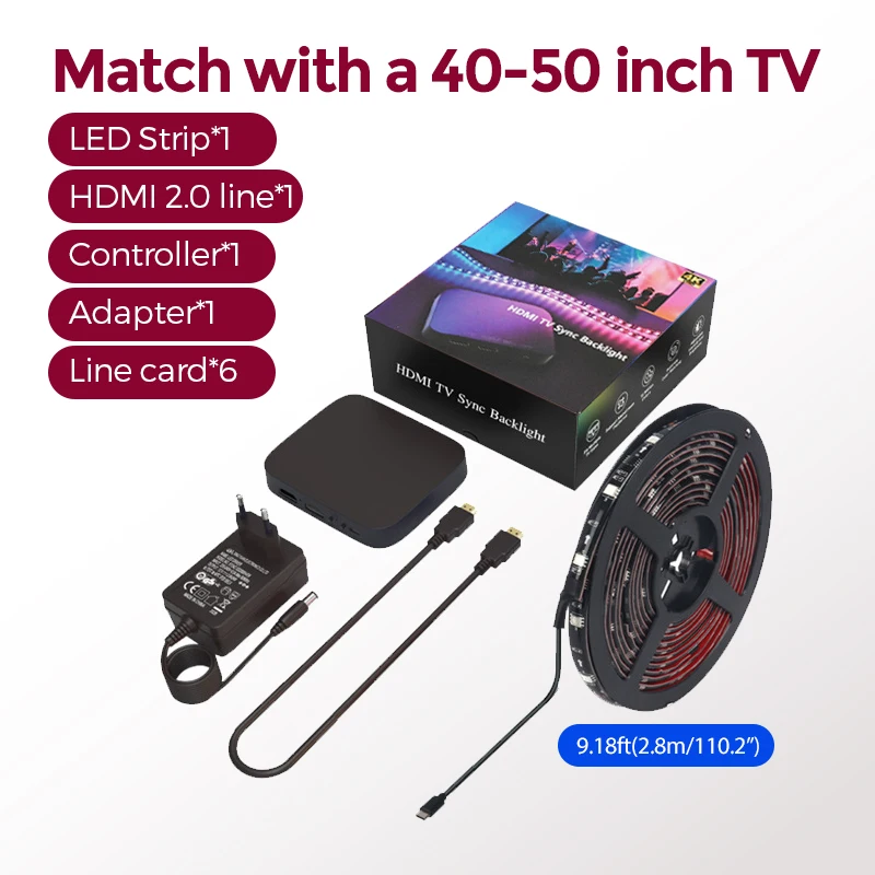 

Погружной HDMI Sync TV со светодиодной подсветкой, чип Tuya, 4K HDMI-совместимый 2,0, цветная синхронизирующая полоса экрана устройства для ТВ-приставки/PS5/XBOX